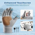 thumbnail image 4 of Xdegoge Heated Gloves for Men Women Unisex Rechargeable Touchscreen Gloves Knit Leather Patchwork Non-Slip Glove Winter Outdoor Thermal Casual Sport Glove, 4 of 5