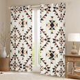 thumbnail image 2 of Homewish Boho Aztec Black Out Curtains,Retro Geometric Triangle Curtains Pack of 2 (42x63 Each),Beige Black Brown Bedroom Curtains For Girl Boy,Ultra Soft Home Decor, 2 of 6