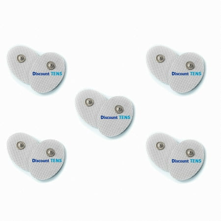 TENS Electrodes - Small 1.57" x 1.18" Replacement Pads for TENS Units - 5 Pairs of Snap TENS Unit Electrodes (10 TENS Unit Pads) - Discount TENS Brand