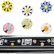 6 Pieces Daisy Vent Clips - Flowers Car Air Vent Clips Automotive Air Fresheners Vent Clip - Cute Car Decor Car Diffuser Air Conditioner Vent Clip Essential Oil Diffuser Interior with Fragrance