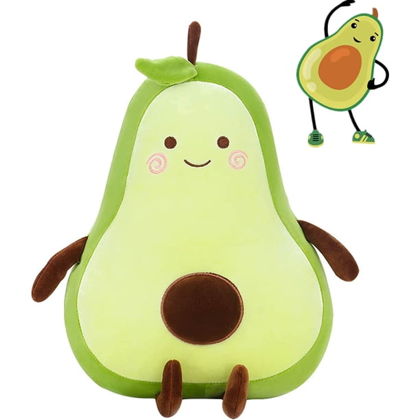 Xishao Peluche de aguacate de 19.7 pulgadas, con forma de fruta, adorable almohada de peluche en forma de alimento, regalo para adolescentes, niñas, niños y niños Verde redondo 19.68in Verde redondo para Xishao Juguetes