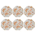 thumbnail image 2 of Fuzoiu Retro Floral Butterfly Print Leather Coasters Set,Drink Coasters Set of 6,for Tabletop Protection, Durable PVC Coasters,Home Décor and Housewarming Gift,Octagon, 2 of 7