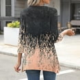 thumbnail image 4 of CYMMPU Spring Tunic Tops 3/4 Sleeve Round Neck Floral Pattern Loose Fit Blouses for Women Dressy Casual Fall Trendy Shirts Flare Hem Hide Belly Tops to Wear with Leggings T-Shirts Black L, 4 of 7