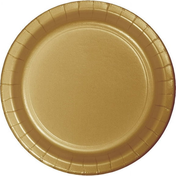 240 Count Bulk Pack Glittering Gold Sturdy Style Paper Banquet Plates 10.25 inch