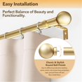 thumbnail image 3 of Curtain Rods for Windows 66 to 120 1 Inch Gold Heavy Duty Curtain Rods Set Adjustable Extra Long Curtain Rod Outdoor Curtain Rods for Patio Bedroom Drapery Rods with Ball Finials Size 32""- 120"", 3 of 4