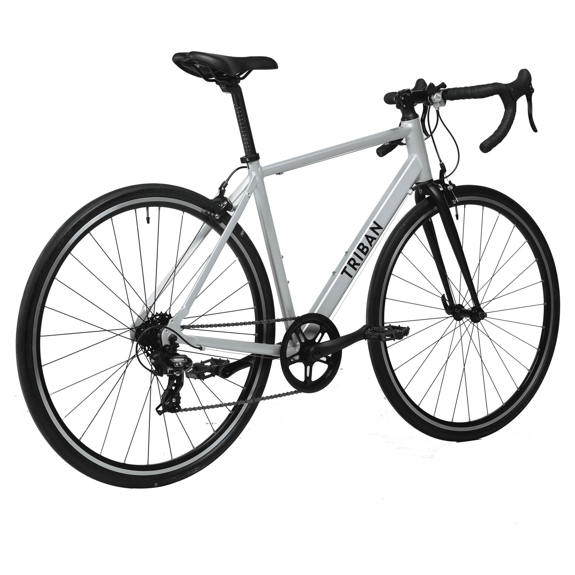 Decathlon Triban Abyss RC100, Aluminum Road Bike, 700c, 7 Speed, Silver, Small - image 4 of 6