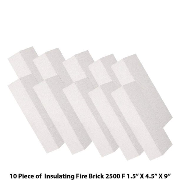Insulating Fire Bricks, 1.5 x 4.5 x 9, 2500F Rated, Box of 10 Fire  Bricks for Forge, Fire Pit Kiln, Wood Stove, Jewelry, Pizza oven, Casting  Pottery, Fire Proof Insulation 
