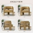 thumbnail image 6 of AFO Modern Barrel Accent Chair Upholstered Club Chair with 7.5" Extra Thick Cushion Unique 3-Leg Reading Armchair for Living Room Bedroom Vanity Khaki, 6 of 7