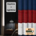thumbnail image 3 of Red Navy Blue Stripe Blackout Curtains for Bedroom/Living Room, Pinch Pleated Black Out Curtains, Retro Farmhouse Striped Vintage Room Darkening Window Drapes with Hooks 2 Panels, 39"x70", 3 of 8