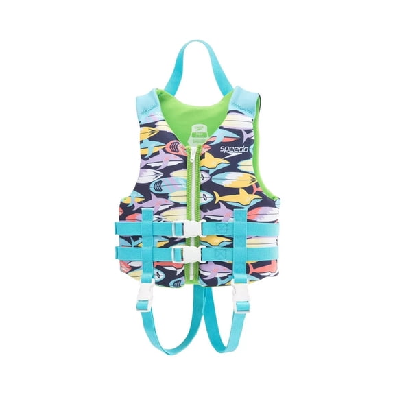Speedo Children's Life Jacket, Blue Fins, 30-50 lbs