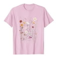 thumbnail image 4 of Gamivast Vintage Floral T Shirts for Women Boho Wildflower Graphic Tees Cute Summer Short Sleeve Casual Tops Pink XL Womens Under $10 Placed Recently by Me Delivery Status, 4 of 4