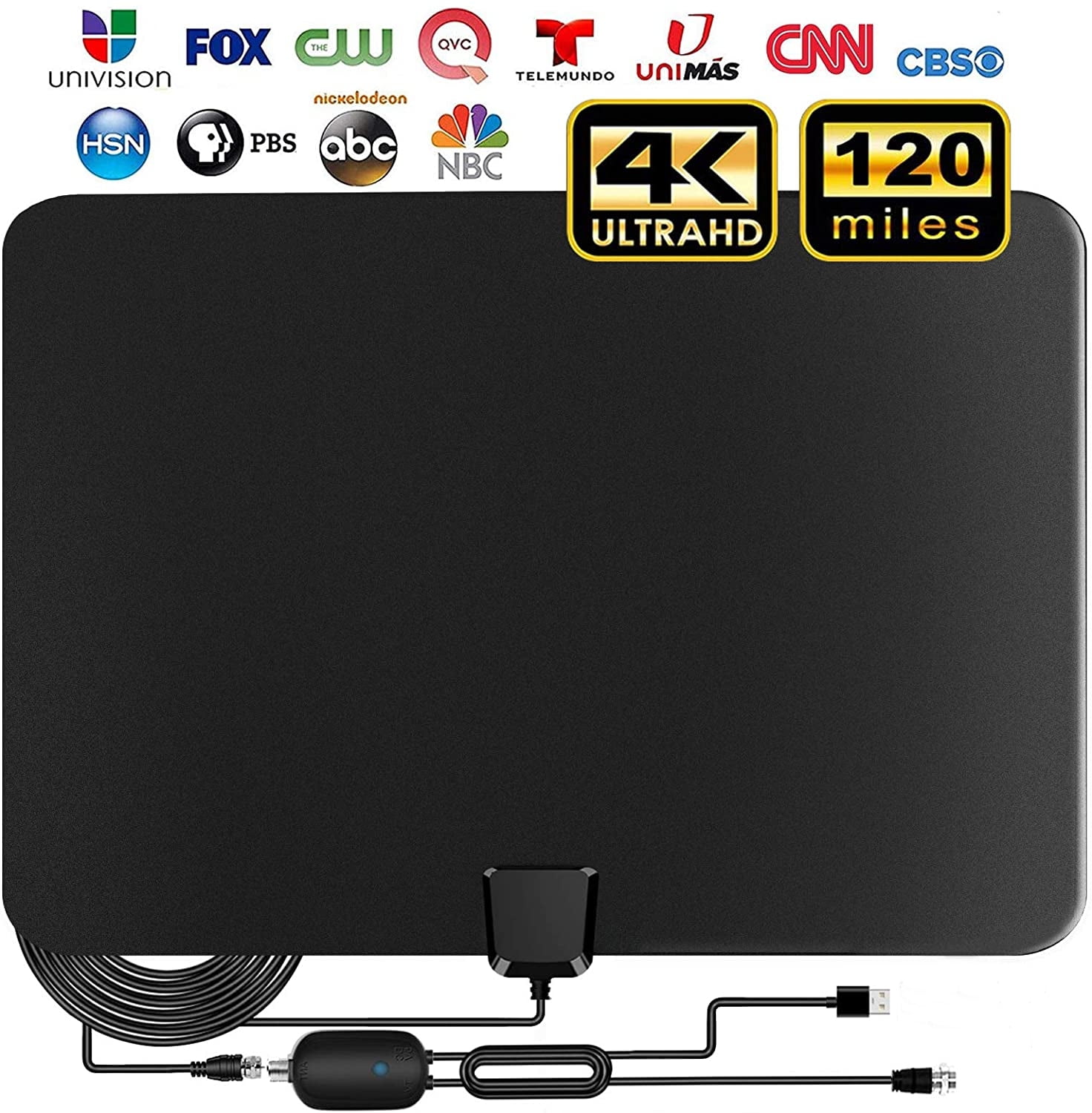 Amplified HD Digital TV Antenna 50-80 Miles Long Range Signal Booster Freeview 