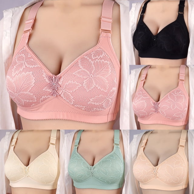 WRKEKC Soutien-Gorge pour Femmes, Soutien-Gorge Sans Armature à Agrafes devant pour Femmes Imprimé Confortable Sans Baleines Soutien-Gorge de Tous les Jours