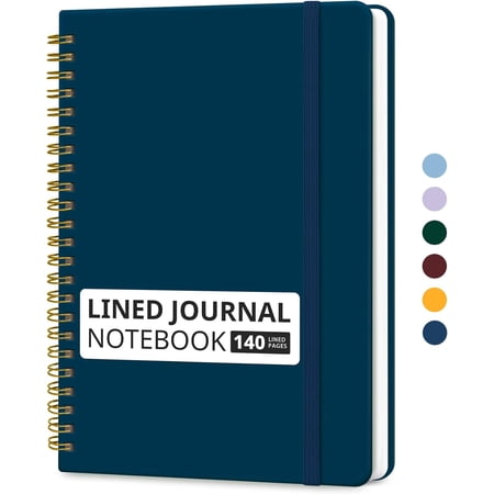 Lined Spiral Journal Notebook for Women & Men 140 Pages College Ruled Hardcover Notebook for Work & Note Taking Journals for Writing A5(5.7 x 7.9 ) – Navy