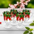 thumbnail image 4 of STP GOODS Red Currant Glass Footed Irish Coffee Mug Set of 4 pcs 6.8 fl oz (200 ml) Irish Coffee Glasses Latte Mugs with Stem for Tea Hot Chocolate, Red Green Clear, 4 of 5