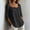 *Black, variant on ClodeEU Women's Linen Blend Square Neck 3/4 Sleeve Blouse,Casual Loose Fit Top Army Green,Women's Plus L