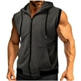 thumbnail image 2 of Miqool Sleeveless Hoodies for Men Zip Up Workout Hoodie Gym Athletic Tank Tops Lightweight Hooded Sweatshirt, 2 of 5