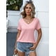 thumbnail image 4 of Camiseta HOTOUCH con cuello en V para mujer, corte holgado, paquete de 3 unidades, 4 of 5