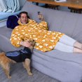 thumbnail image 3 of Yellow Puppy Dog Food Footprints Wearable Oversized Blanket,Wearable Blanket Hoodie for Adults,Cozy Hooded Blankets with Super Pockets,Super Warm Fuzzy Pullover for Women & Men, 3 of 6