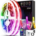 thumbnail image 1 of 30M Led Strip Lights (2 Rolls of 15M) Bluetooth Smart App Control Music Sync Color Changing RGB Led Light Strips with Remote, 1 of 4
