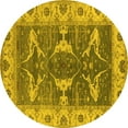 thumbnail image 1 of Ahgly Company Indoor Round Oriental Yellow Industrial Area Rugs, 8' Round, 1 of 4