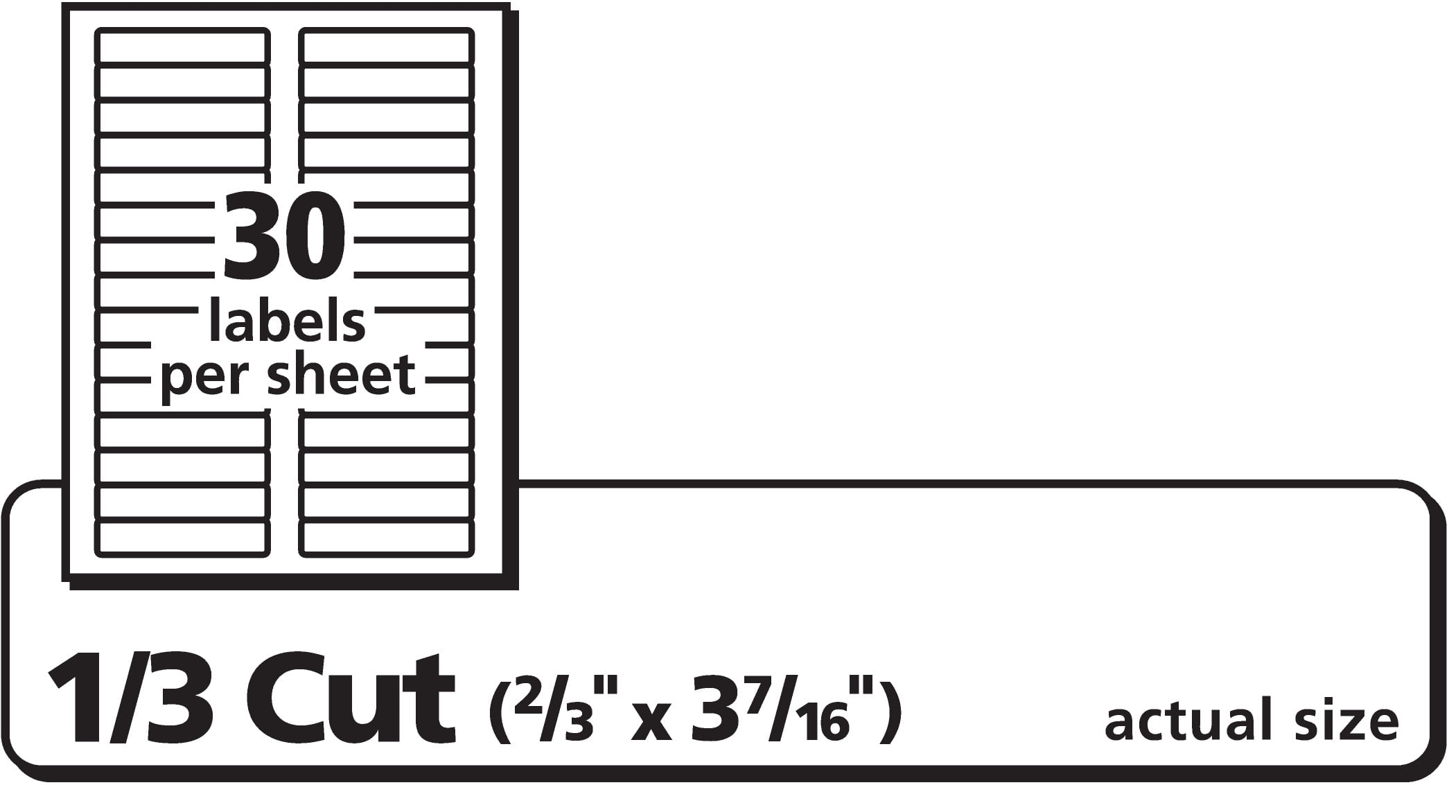 Avery Removable File Folder Labels, Sure Feed Technology, Removable Adhesive, White, 2/3" x 3-7/16", 750 Labels (8066)