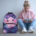 thumbnail image 2 of HUIACONG Backpack for Girls Boys for Students Ages 6-18 Galaxy Axolotl Print Large Capacity Ergonomic Padded Adjustable Straps Water Resistant for Elementary Middle High School Back to School, 2 of 7