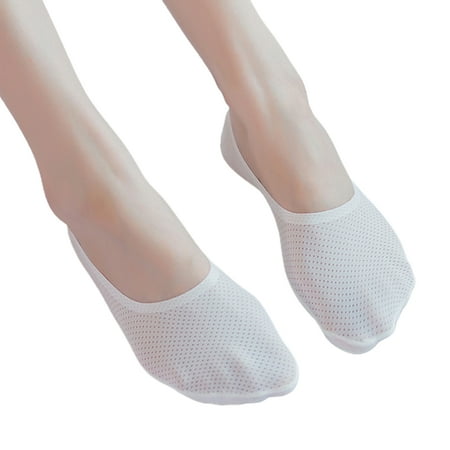 

JunDanmall 1 Pair Invisible Socks Mesh Quick Dry Women Solid Color Anti-slip Low Cut Boat Socks for Sports