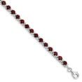 thumbnail image 1 of 925 Sterling Silver Garnet Diamond Bracelet Gemstone, 1 of 6
