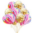 thumbnail image 2 of 15 Unidades de Confeti de oro and rosa Decoración Perfecta para Bodas, Aniversarios, Fiestas de Cumpleaños Oro colorido Macarena globos de confeti, 2 of 8