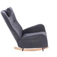 thumbnail image 3 of EBQOSK Teddy Upholstered Nursery Rocking Chair for Living Room Bedroom Dark Gray, 3 of 7