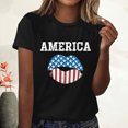 thumbnail image 2 of Blusa informal de manga corta con cuello redondo y estampado suelto de verano para mujer con estilo OAVQHLG3B Store  lin121212, 2 of 4