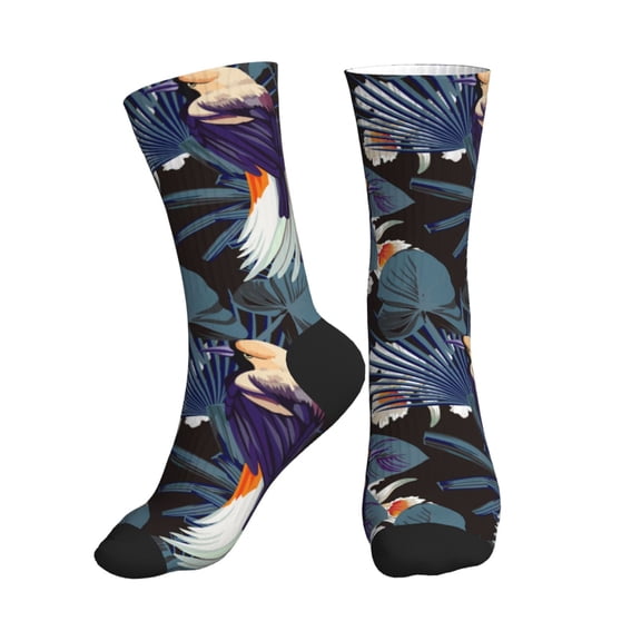 Crew Socks for Women Men Athletic - Cute Sharp Billed Bird Plant Soft Comfort Breathable Mid-Calf Sole Running Socks Womens Men
