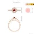 thumbnail image 5 of ANGARA Natural Vintage Style Ruby Halo Ring with Milgrain Detailing in 14K Rose Gold for Women (Size-3mm) | July Birthstone, Birthday, Anniversary, Jewelry Gift for Women | Natural Ruby Ring, 5 of 9