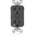 thumbnail image 1 of czcpp-GFCI Weather-Resistant Receptacle, 20 Amp Non Tamper-Resistant with LED Indicator Light, Self Test, Outdoor Locations, GFWR2-00E, Black, 1 of 4