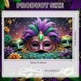 thumbnail image 2 of Purple Feather Mardi Gras Banner Gold Accent Carnival Display Green Bead Glittery Design Festive Backdrop for Mardi Gras Party Carnival Celebration Festive Event, 2 of 9