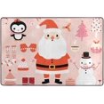 thumbnail image 4 of SKYSONIC Pink Christmas Santa Claus Non-Slip Area Rug, Penguin Snowman Floor Carpet Comfort Floor Mats Decor for Indoor Front Porch Living Room Bedroom Kitchen, 36"x24", 4 of 5