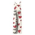 thumbnail image 4 of Homenesgenics Ladies' Valentine's Day Printed Loose Button With Pocket Jumpsuit Pants, 4 of 6