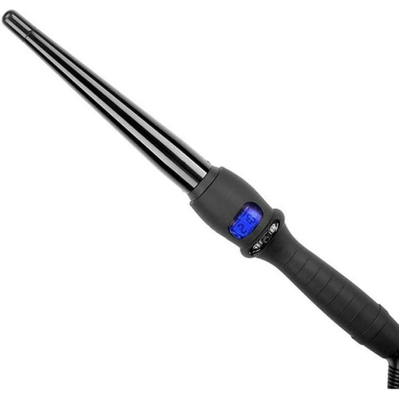 RKXQT Hair Curling Iron, Ceramic Conical Curling Wand, Digital Controls Heat, Black