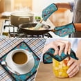 thumbnail image 4 of Dogs with Flowers Kitchen Oven Mitt and Pot Holder Sets 2 Pcs for Baking, Cooking and Grilling, Heat Resistant Up To 392 °F, 4 of 7