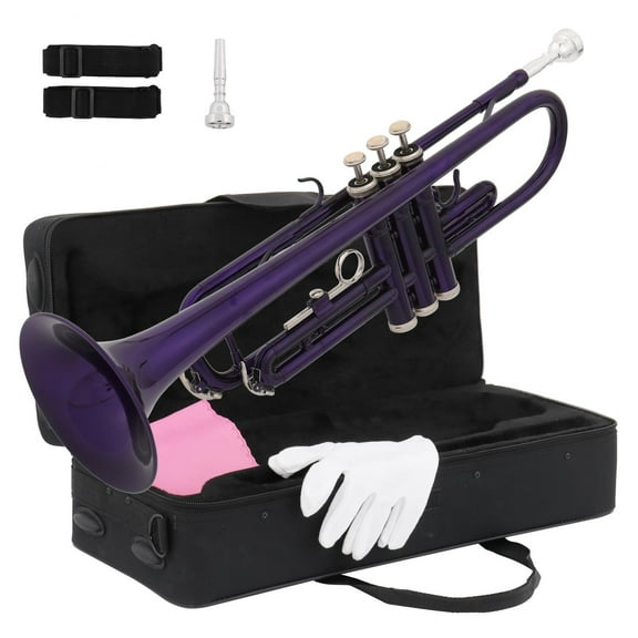 Zimtown Students B Flat Trumpet Set with Case and More, Purple