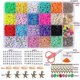 thumbnail image 2 of 4000 cuentas de arcilla polimérica de 18 colores, cuentas planas de 6 mm con cuentas de arcilla, cuentas de alfabeto, anillos de salto, colgantes, cuerda de cristal para joyería de, 2 of 3