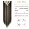 thumbnail image 2 of Qlenkay Clip in Hair Extensions Synthetic Hair 7 pcs Double Weft Long Wavy Straight Hair Extension for Women, 2 of 8