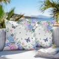 thumbnail image 3 of Throw Pillow Covers 26x26 Inch Set of 2, Spring Flowers Waterproof Outdoor Pillow Covers, Watercolor Floral Butterflies Botanical Decorative Cushion Pillowcases for Couch, Sofa, Bed, Garden, Patio, 3 of 9