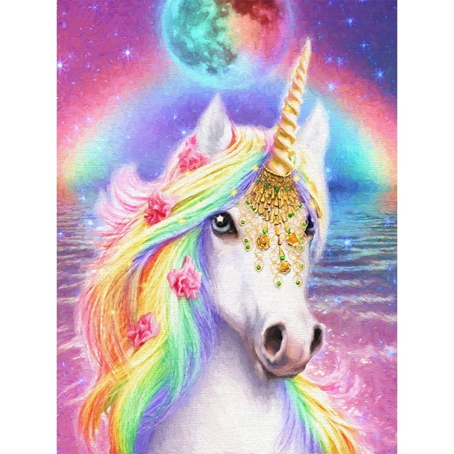 Taladro de diamante Unicornio 5D Kits de pintura de bricolaje Decoración de pared cuadrada completa Arte de diamantes de imitación Hugtrwg Para estrenar