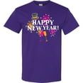 thumbnail image 3 of Inktastic Happy New Year with Hat Fireworks and Wine Glasses T-Shirt, 3 of 5