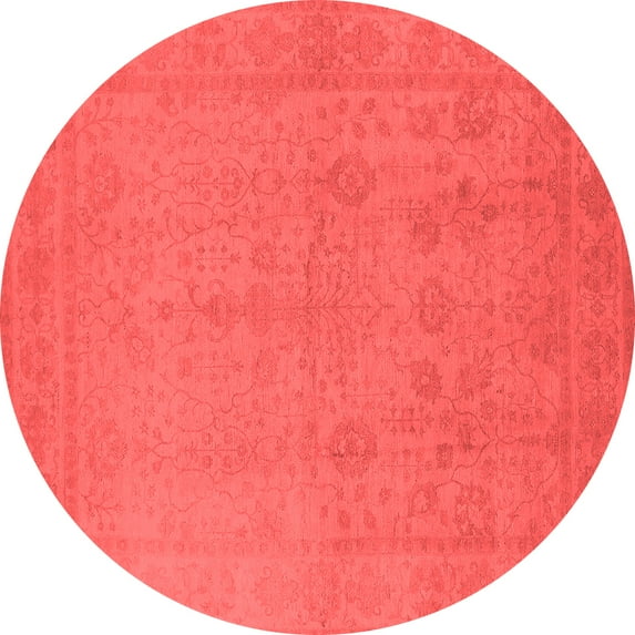 Ahgly Company Indoor Round Oriental Red Traditional Area Rugs, 8' Round