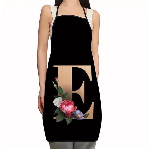 Pvdgvd Apron Flower Letter Pattern Kitchen Fouling Apron Letter Print Series Apron 100%Polyester E Prime Day Deals Today Clearance 2024 Halloween Multicolour