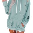 thumbnail image 3 of Sudadera con Capucha de Manga Larga Sudadera Informal y cómoda para Mujer con Bolsillo para el hogar, Viajes, Oficina, Compras, Azul Oscuro XL, 3 of 6