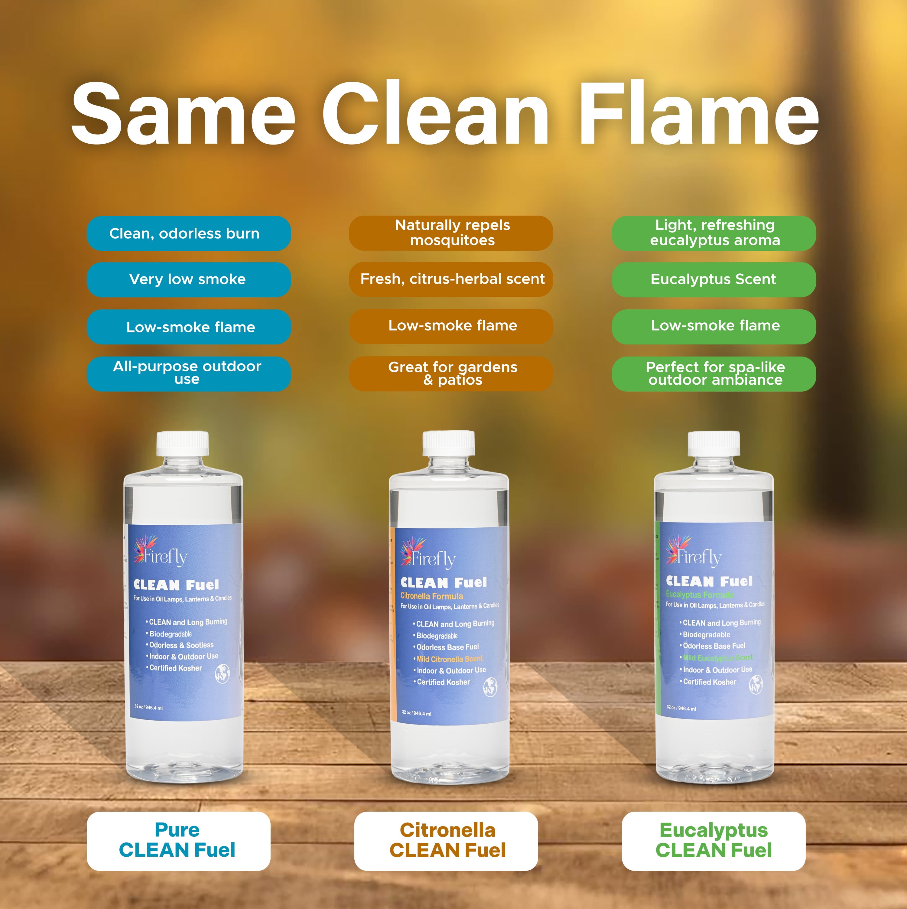 Firefly Clean Lamp Oil, Odorless & Smokeless, 32 oz